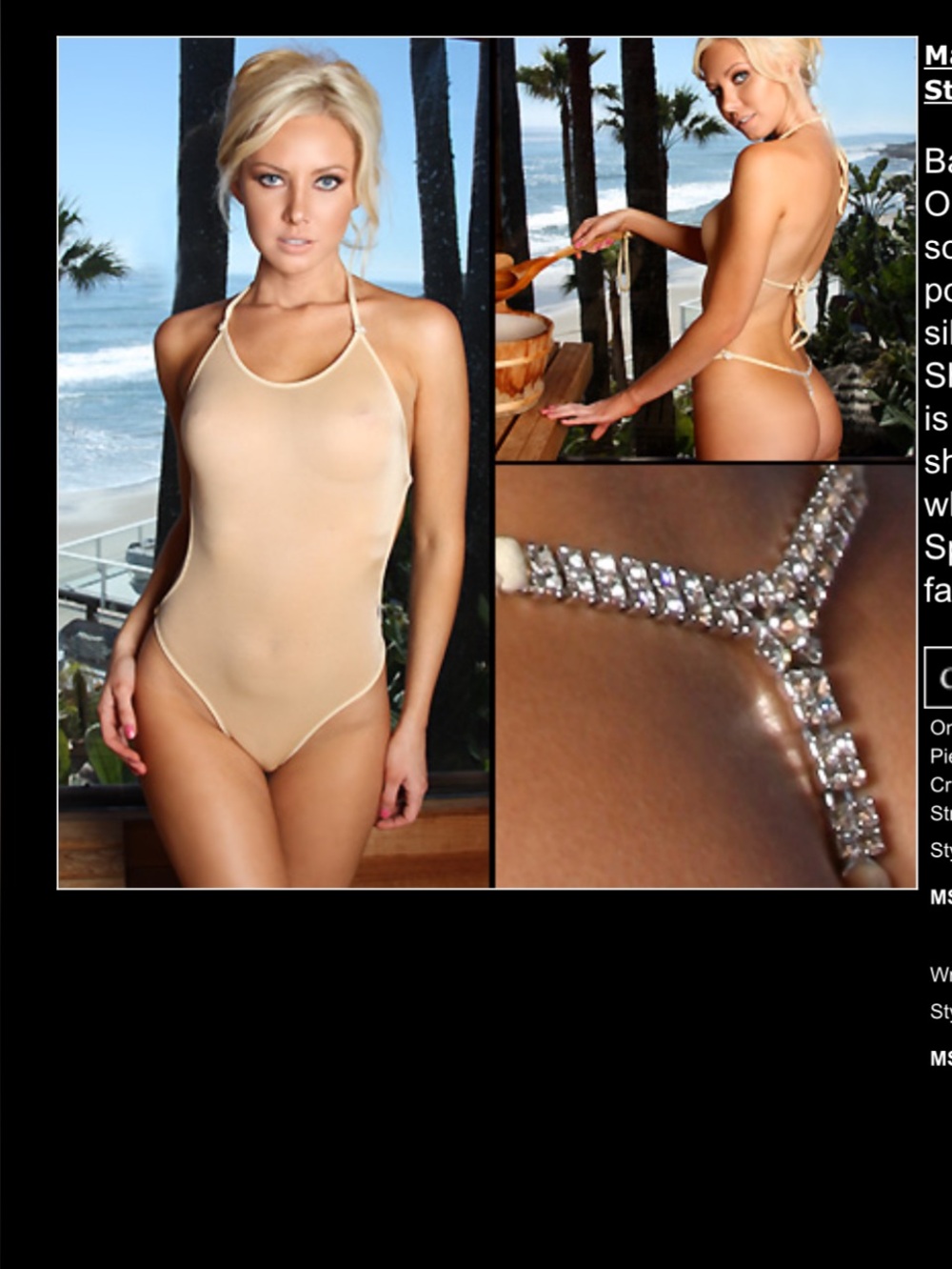 Malibu Strings One Piece Nude Sheer XL